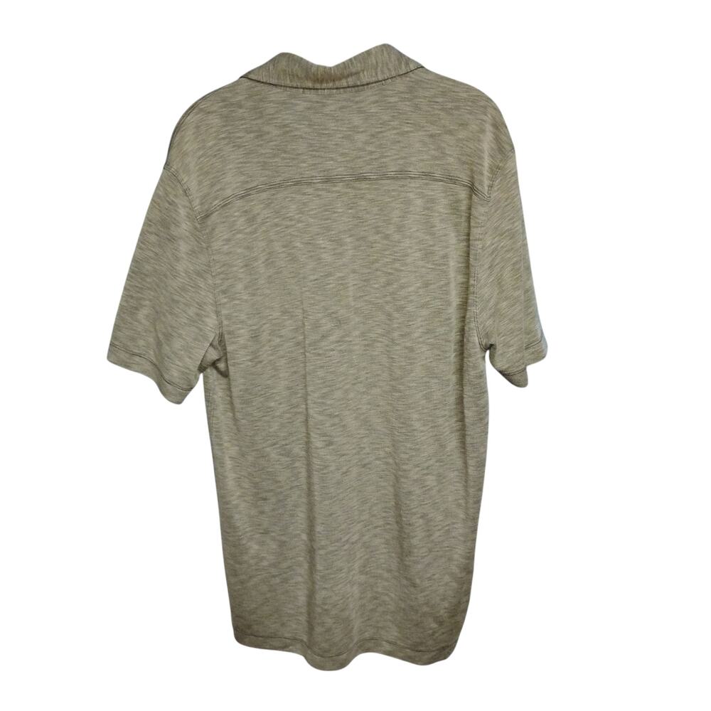 Van Heusen Mens Polo Shirt Large Heather Taupe Green Undertone Short Sleeve